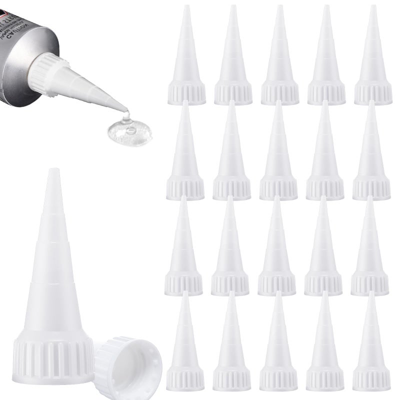 Zhehao 20 Pack e6000 Snip Tip Applicator Tips Cap for E6000 Craft Glue 3.7 Ounce Adhesive Tubes - Image 1